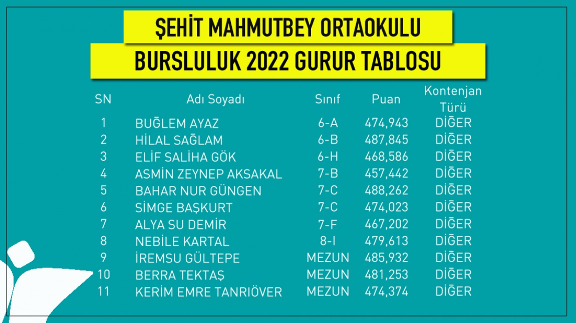 Bursluluk Sınavını 11 Öğrencimiz Kazandı